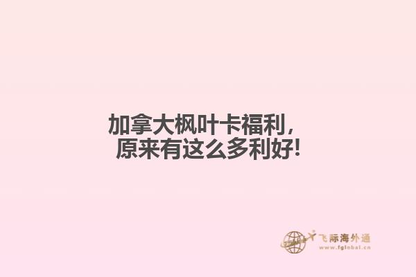 加拿大楓葉卡福利，原來有這么多利好!