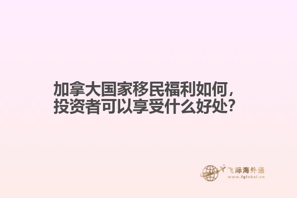 加拿大國家移民福利如何，投資者可以享受什么好處？