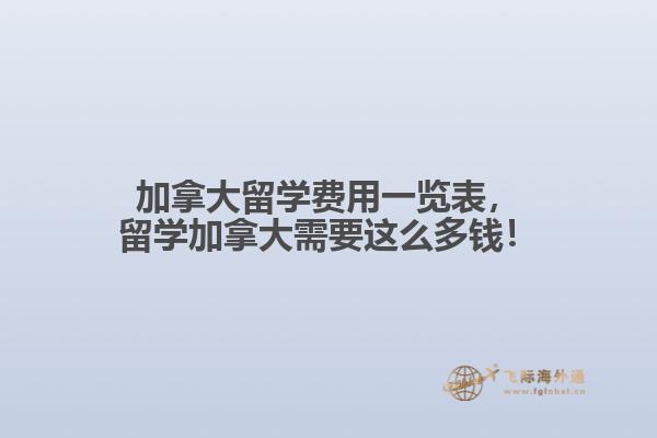 加拿大留學(xué)費(fèi)用一覽表，留學(xué)加拿大需要這么多錢！