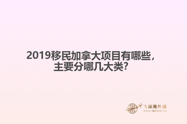 2019移民加拿大項目有哪些，主要分哪幾大類？