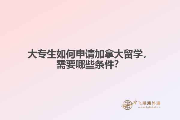 大專生如何申請(qǐng)加拿大留學(xué)，需要哪些條件？