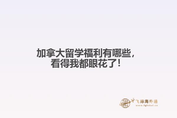 加拿大留學(xué)福利有哪些，看得我都眼花了！? 