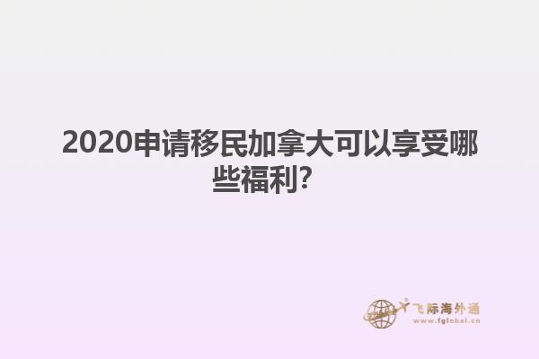 2020申請移民加拿大可以享受哪些福利？