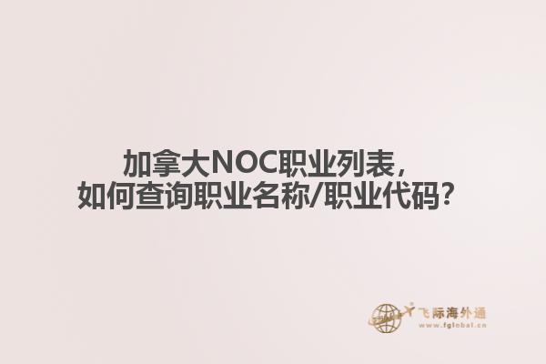 加拿大NOC職業(yè)列表，如何查詢職業(yè)名稱/職業(yè)代碼？