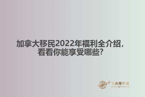 加拿大移民2022年福利全介紹，看看你能享受哪些？