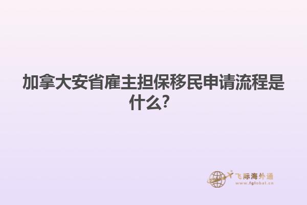 加拿大安省雇主擔保移民申請流程是什么？