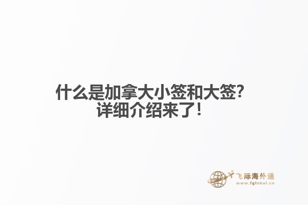 什么是加拿大小簽和大簽？詳細(xì)介紹來(lái)了！