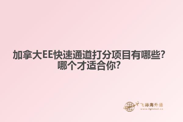 加拿大EE快速通道打分項(xiàng)目有哪些？哪個(gè)才適合你？