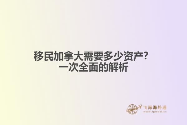 移民加拿大需要多少資產(chǎn)？一次全面的解析