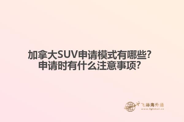 加拿大SUV申請模式有哪些？申請時有什么注意事項？