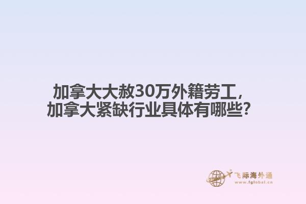 加拿大大赦30萬外籍勞工，加拿大緊缺行業(yè)具體有哪些？