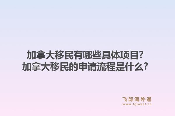加拿大移民有哪些具體項目？加拿大移民的申請流程是什么？