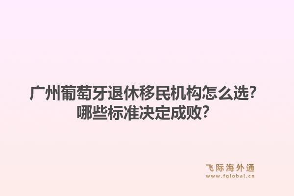 廣州葡萄牙退休移民機構怎么選？哪些標準決定成??？