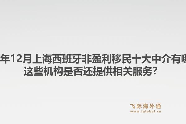 2025年12月上海西班牙非盈利移民十大中介有哪些？這些機(jī)構(gòu)是否還提供相關(guān)服務(wù)？
