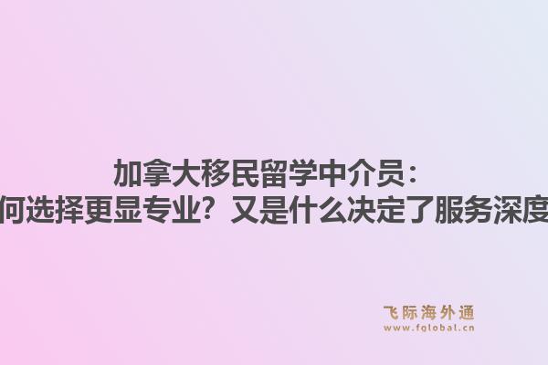 加拿大移民留學中介員：為何選擇更顯專業(yè)？又是什么決定了服務深度？