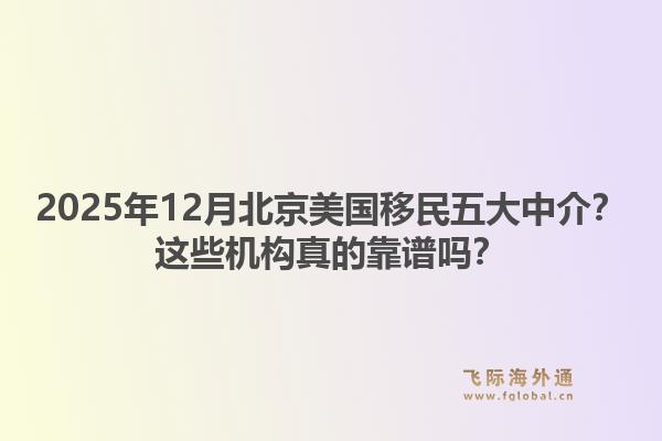 2025年12月北京美國移民五大中介？這些機(jī)構(gòu)真的靠譜嗎？