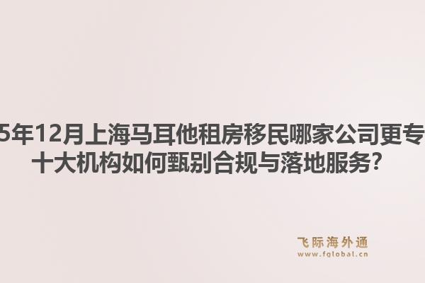 2025年12月上海馬耳他租房移民哪家公司更專業(yè)？十大機(jī)構(gòu)如何甄別合規(guī)與落地服務(wù)？