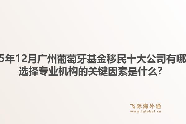 2025年12月廣州葡萄牙基金移民十大公司有哪些？選擇專業(yè)機(jī)構(gòu)的關(guān)鍵因素是什么？1.jpg