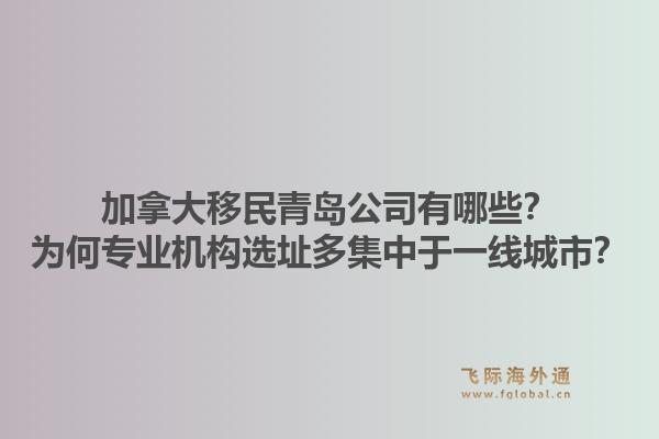 加拿大移民青島公司有哪些？為何專業(yè)機(jī)構(gòu)選址多集中于一線城市？