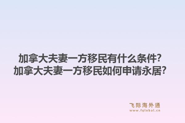 加拿大夫妻一方移民有什么條件？加拿大夫妻一方移民如何申請永居？1.jpg