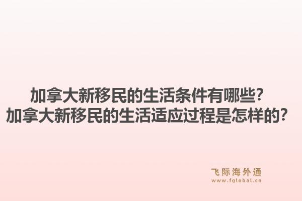 加拿大新移民的生活條件有哪些？加拿大新移民的生活適應過程是怎樣的？1.jpg