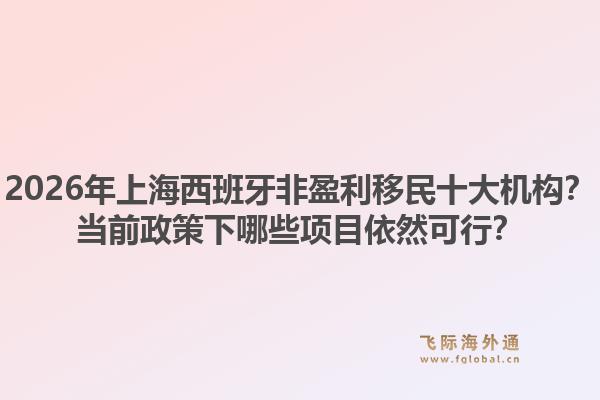 2026年上海西班牙非盈利移民十大機(jī)構(gòu)？當(dāng)前政策下哪些項(xiàng)目依然可行？