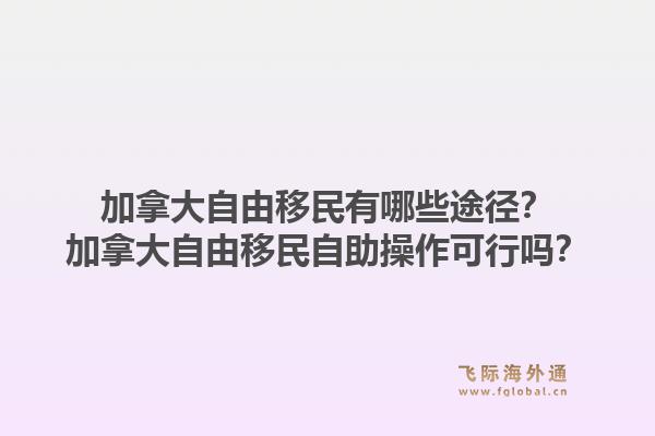 加拿大自由移民有哪些途徑？加拿大自由移民自助操作可行嗎？1.jpg