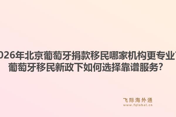 2026年北京葡萄牙捐款移民哪家機(jī)構(gòu)更專業(yè)？葡萄牙移民新政下如何選擇靠譜服務(wù)？