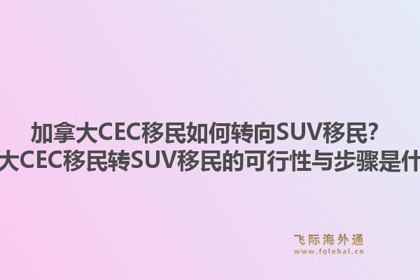 加拿大CEC移民如何轉(zhuǎn)向SUV移民？加拿大CEC移民轉(zhuǎn)SUV移民的可行性與步驟是什么？1.jpg