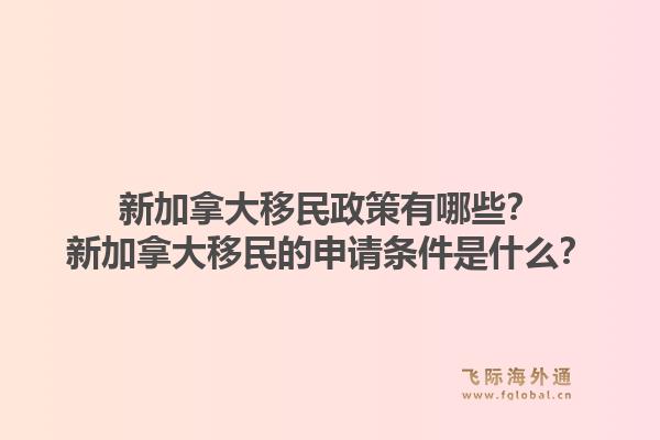 新加拿大移民政策有哪些？新加拿大移民的申請條件是什么？1.jpg