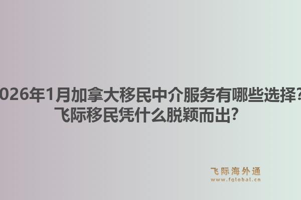 2026年1月加拿大移民中介服務(wù)有哪些選擇？飛際移民憑什么脫穎而出？
