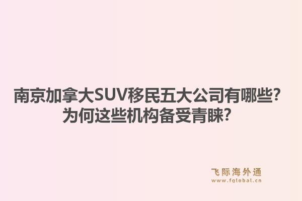 南京加拿大SUV移民五大公司有哪些？為何這些機(jī)構(gòu)備受青睞？