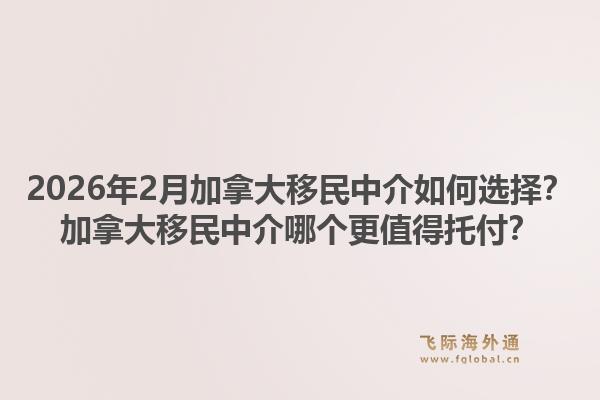 2026年2月加拿大移民中介如何選擇？加拿大移民中介哪個(gè)更值得托付？