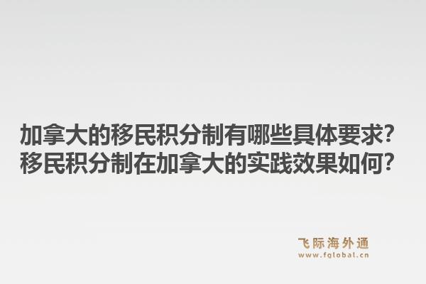 加拿大的移民積分制有哪些具體要求？移民積分制在加拿大的實(shí)踐效果如何？1.jpg