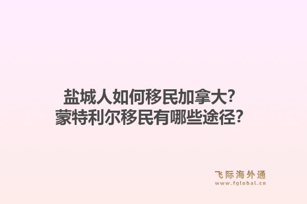 鹽城人如何移民加拿大？蒙特利爾移民有哪些途徑？