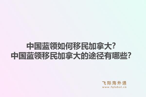中國藍領如何移民加拿大？中國藍領移民加拿大的途徑有哪些？1.jpg